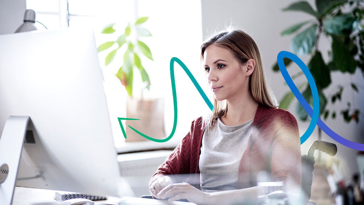 Lady looking at laptop