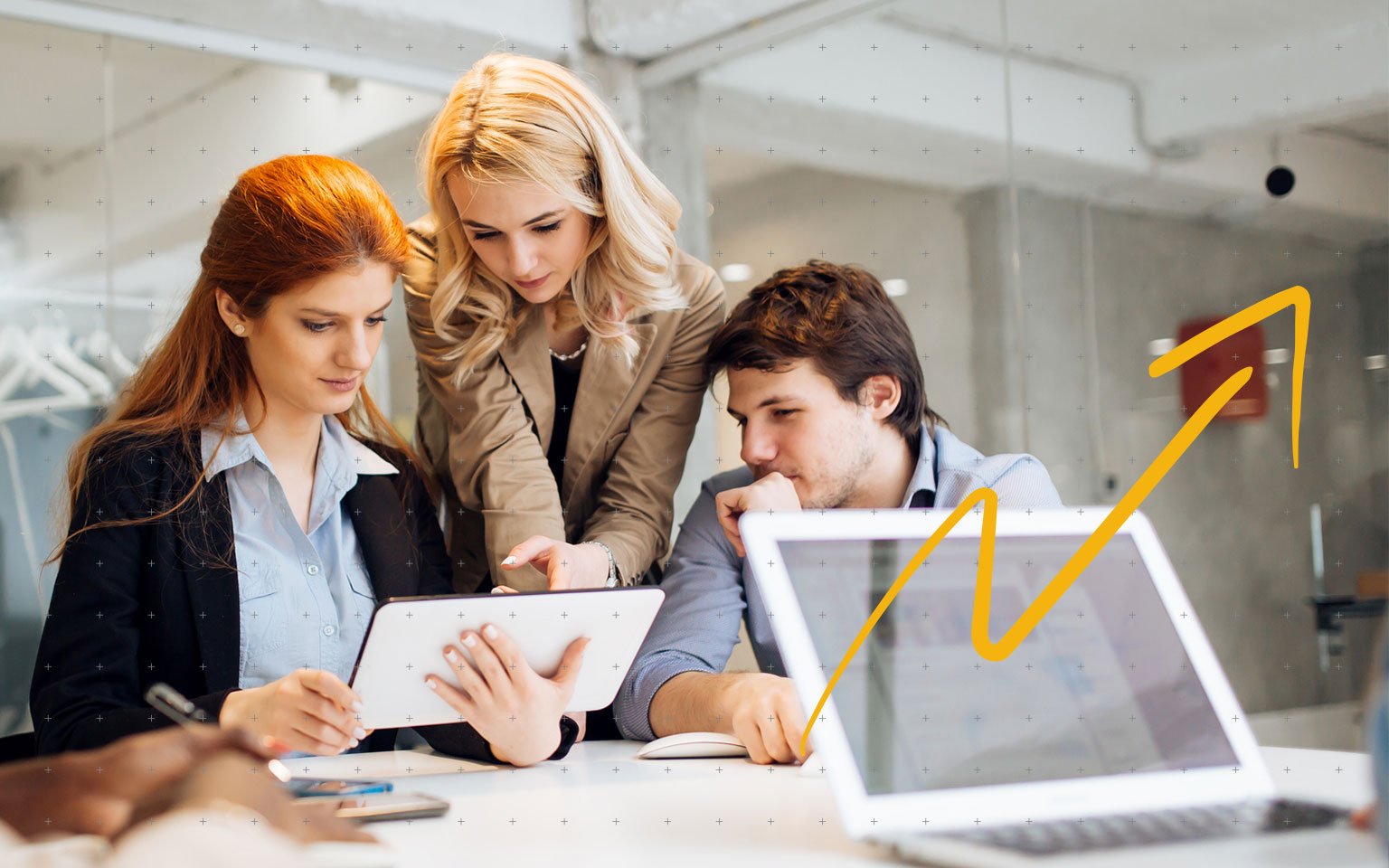 small group around a tablet