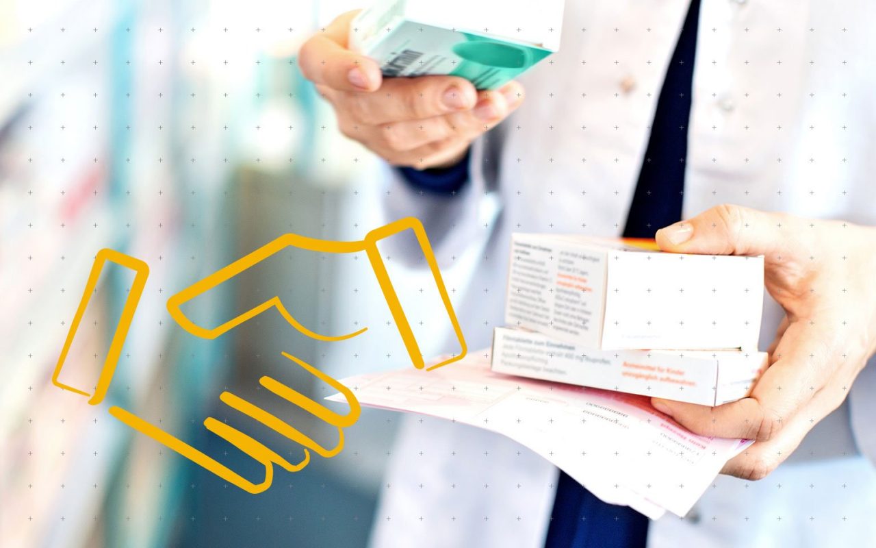 woman holding pharma boxes